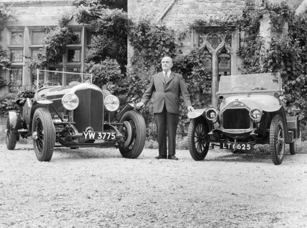 WO Bentley standing betweenhis two cars